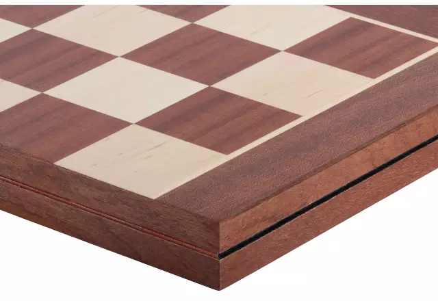 Size No 5 (without notation) foldable chessboard, mahogany/maple
